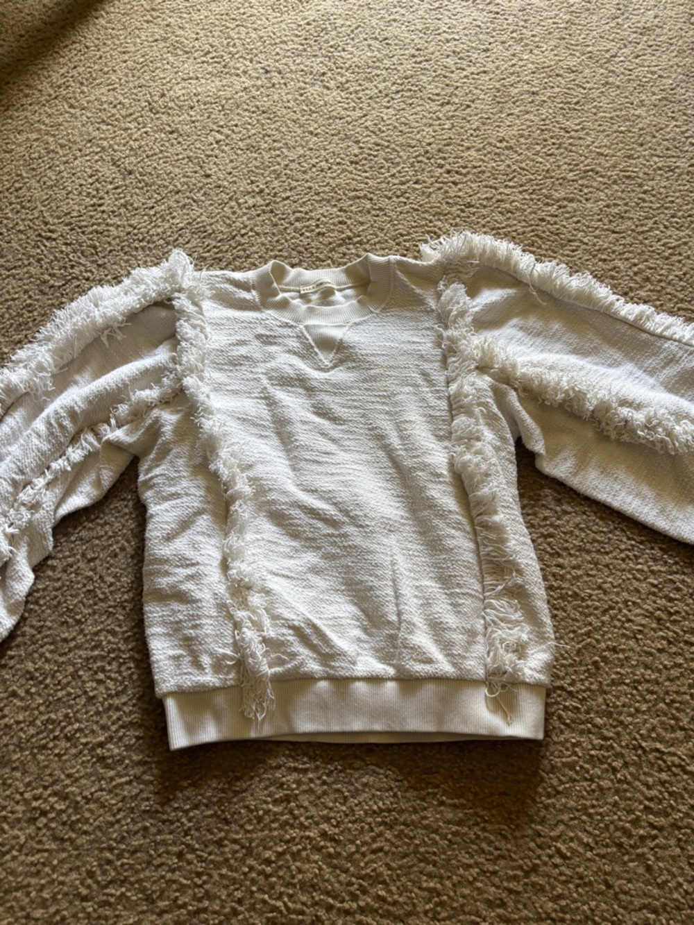 Ulla Johnson Cream Cotton Balloon Sleeve Sweater sz M